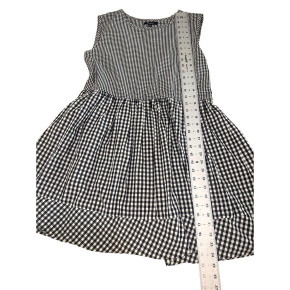 Madewell Gingham Gingham Poplin Dress Women XS Fit Flare Tie Back Preppy Classic - Picture 9 of 16